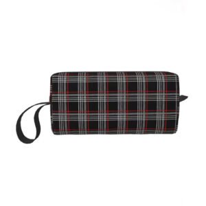 GTI Tartan Makeup Bag Cosmetic Organizer Storage Dopp Kit Toiletry Cosmetic Bag for Women Beauty Travel Pencil Case